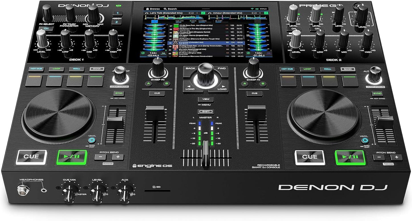 Denon DJ PRIME GO – Portable DJ Controller and Mixer with 2 Decks WIFI Streaming
