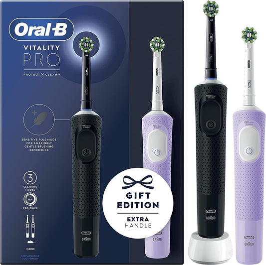 Oral-B Vitality Pro 2x Electric Toothbrushes, 2 Toothbrush Heads