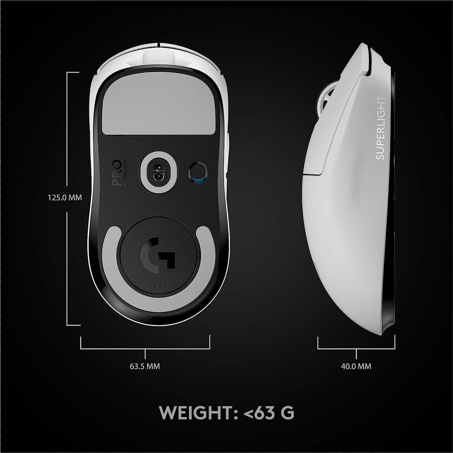Logitech G PRO X SUPERLIGHT Wireless Gaming Mouse, HERO 25K Sensor