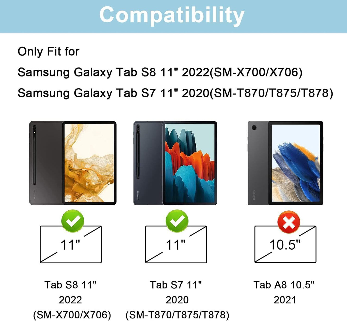 Lively Life Keyboard Case for 11" Samsung Galaxy Tab S8 (2022), Tab S7 (2020)