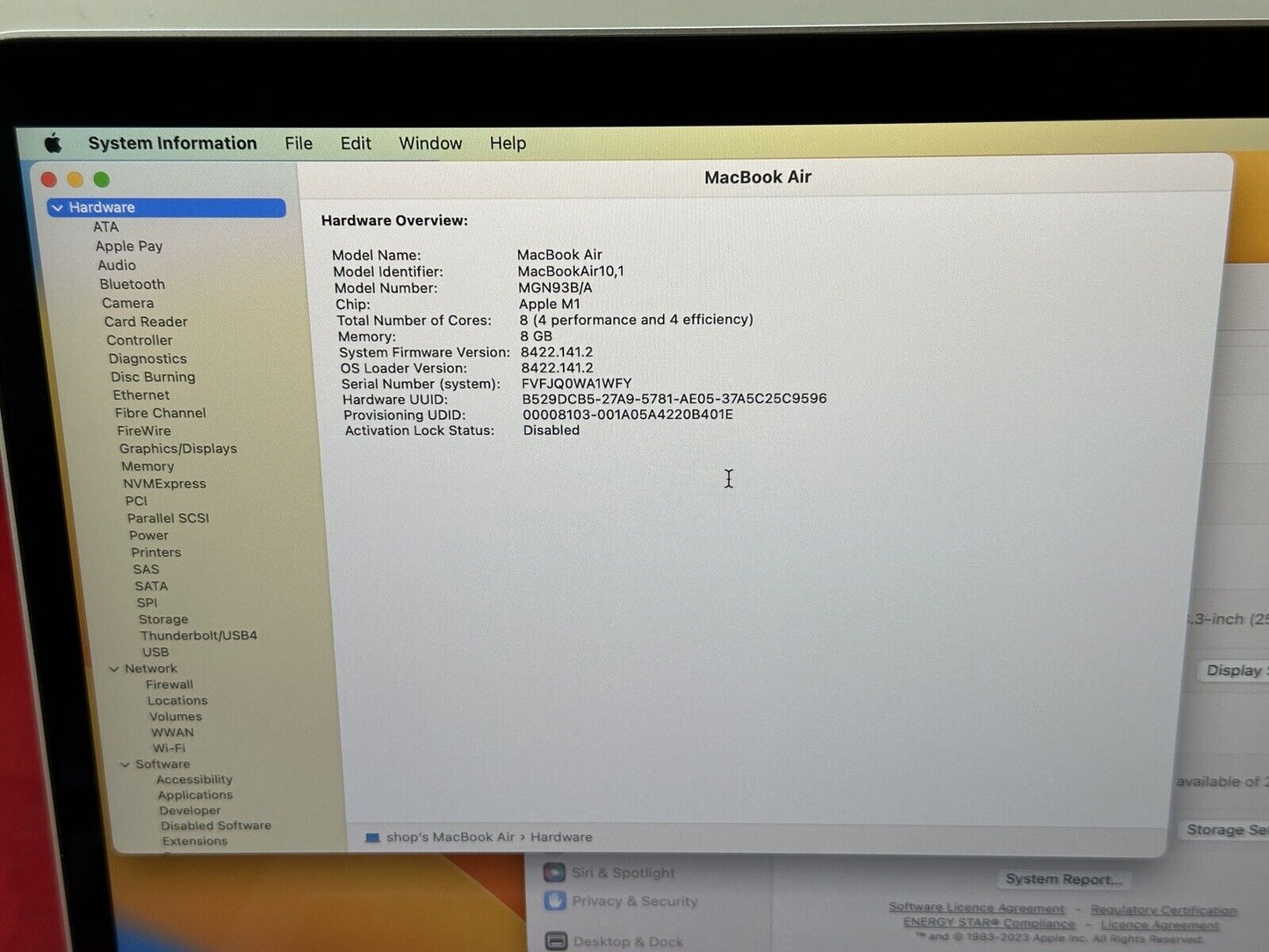 Apple MacBook Air 13in (256GB SSD, M1, 8GB) Laptop - Silver - MGN93B/A...