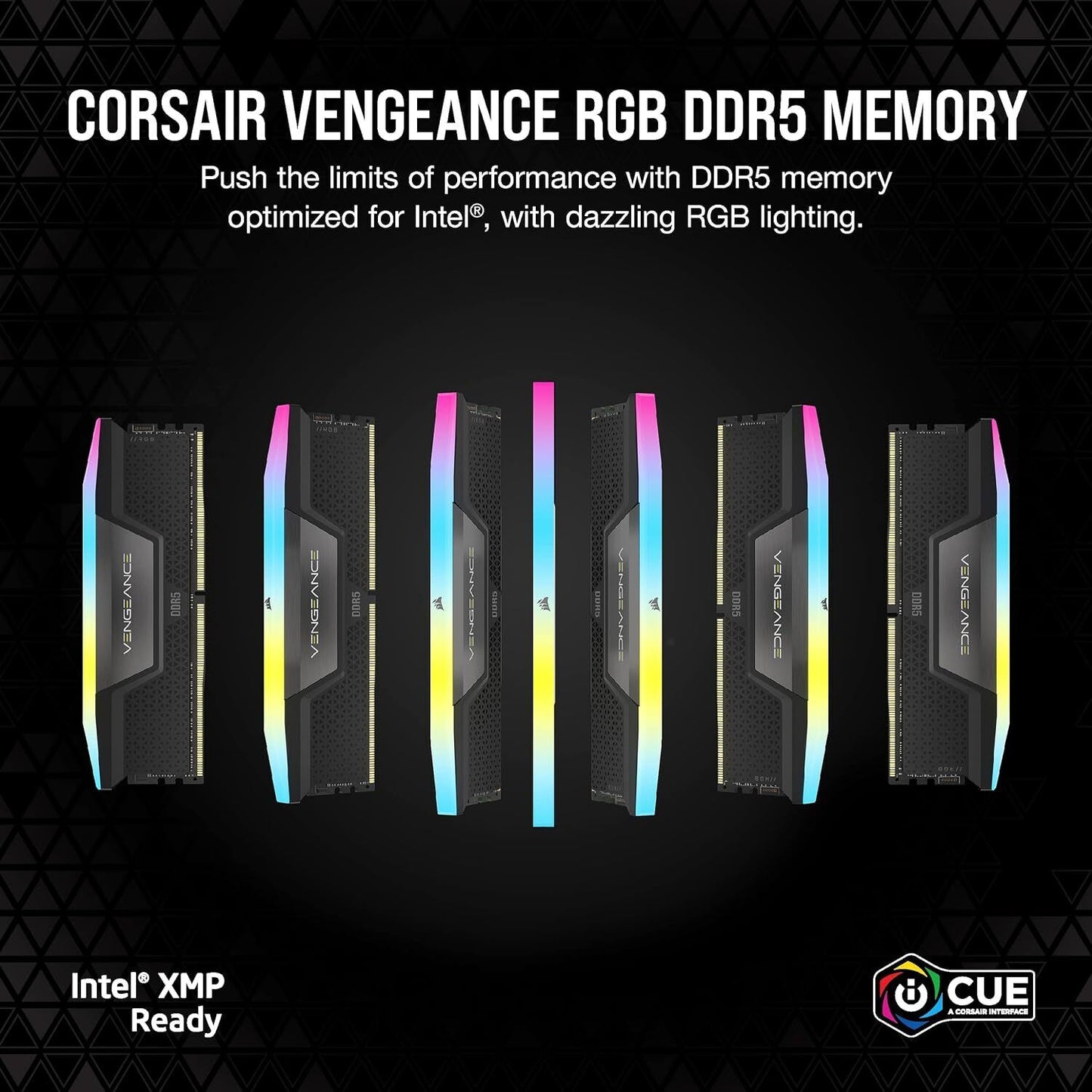 CORSAIR VENGEANCE RGB 32GB (2 x 16GB) PC5-48000 (DDR5-6000) DIMM Memory - Black