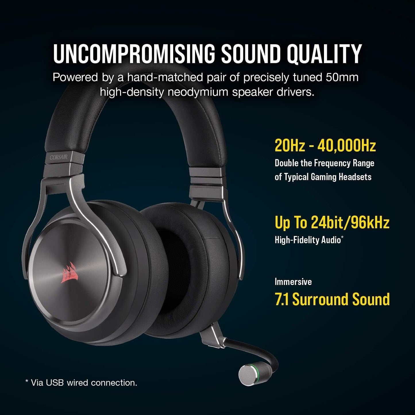 Corsair Virtuoso RGB Black Over Head Gaming Headset