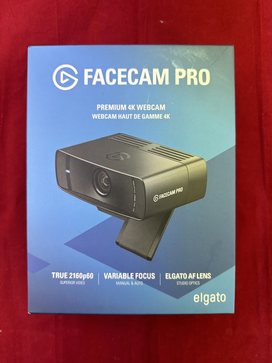 ELGATO FACECAM PRO 4K - Premium 4K Webcam -  NEW Black USB type C