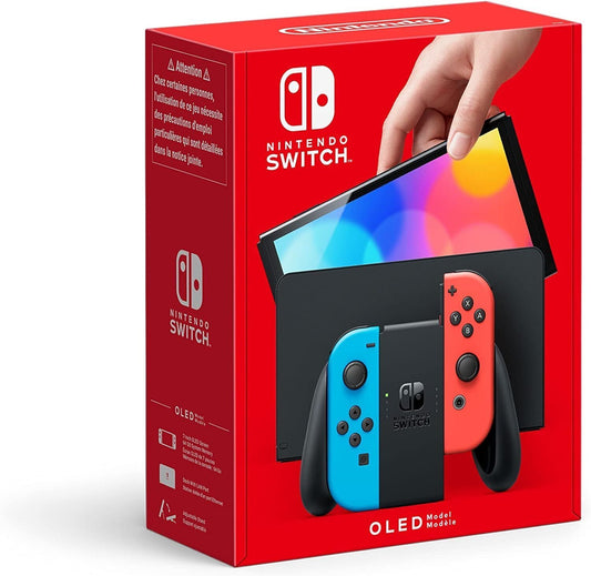 Nintendo Switch OLED Model HEG-001 Handheld Console - 64GB - Black/Neon Red/Neon