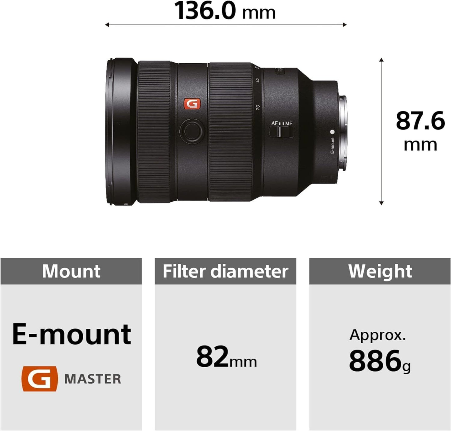 Sony SEL2470GM FE 24-70mm F/2.8 GM Lens for Sony E Mount