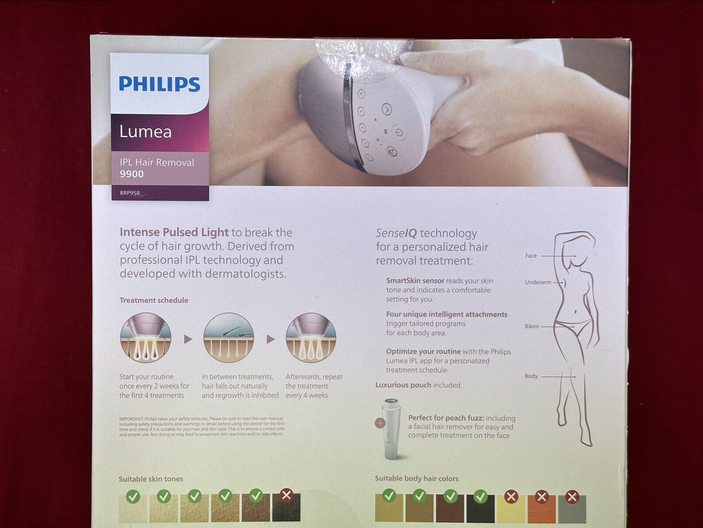 Philips Lumea BRP958/00 Cordless 9900 Series IPL Hair Removal with SkinAI NEW