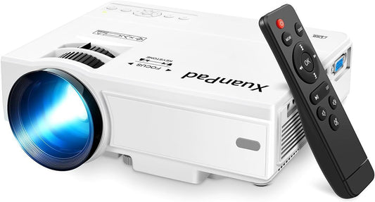 Xuanpad Mini Projector 2400 Lumens Portable Video Projector 55000 Hours