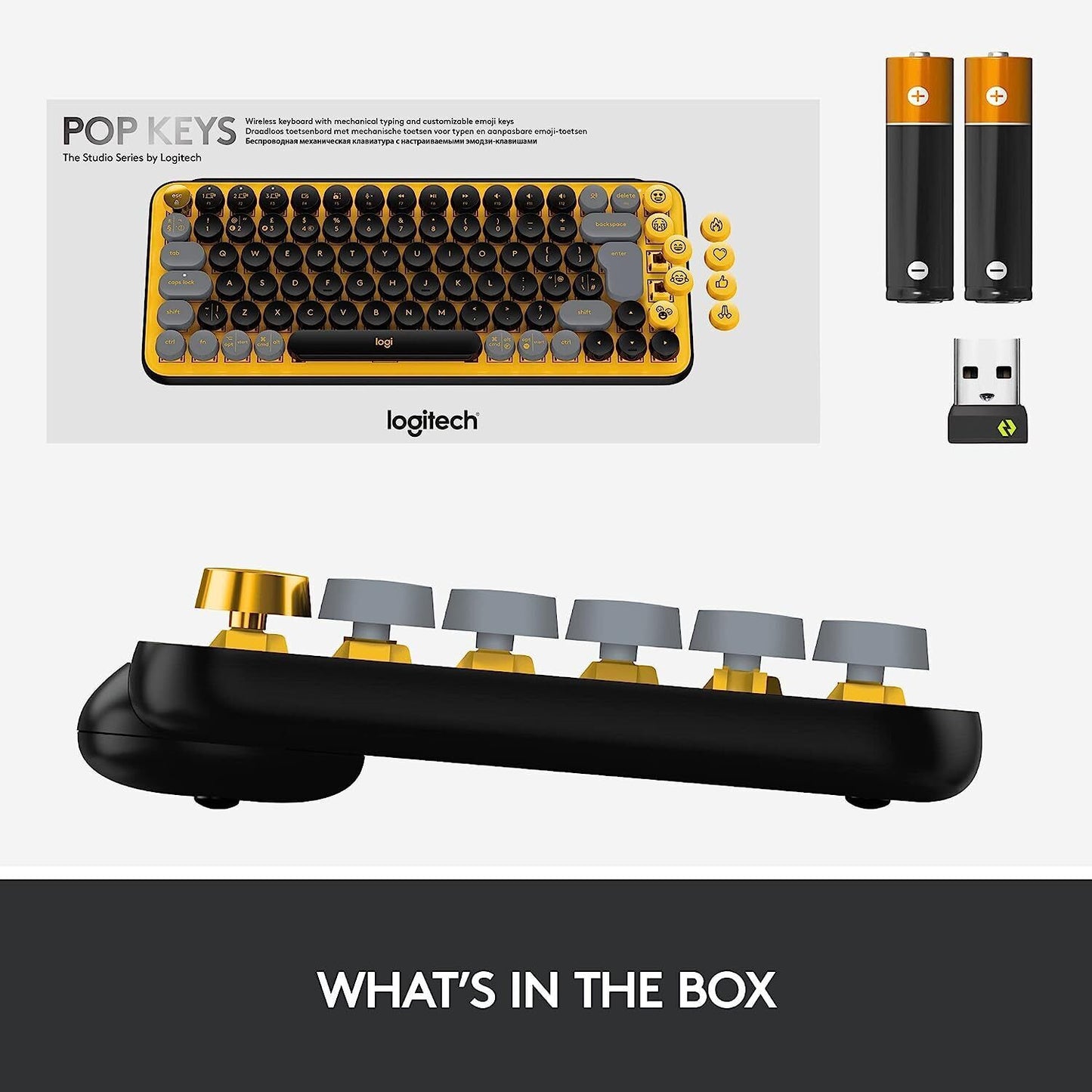 Logitech POP Keys Wireless Mechanical Emoji Keyboard - Blast, English - UK
