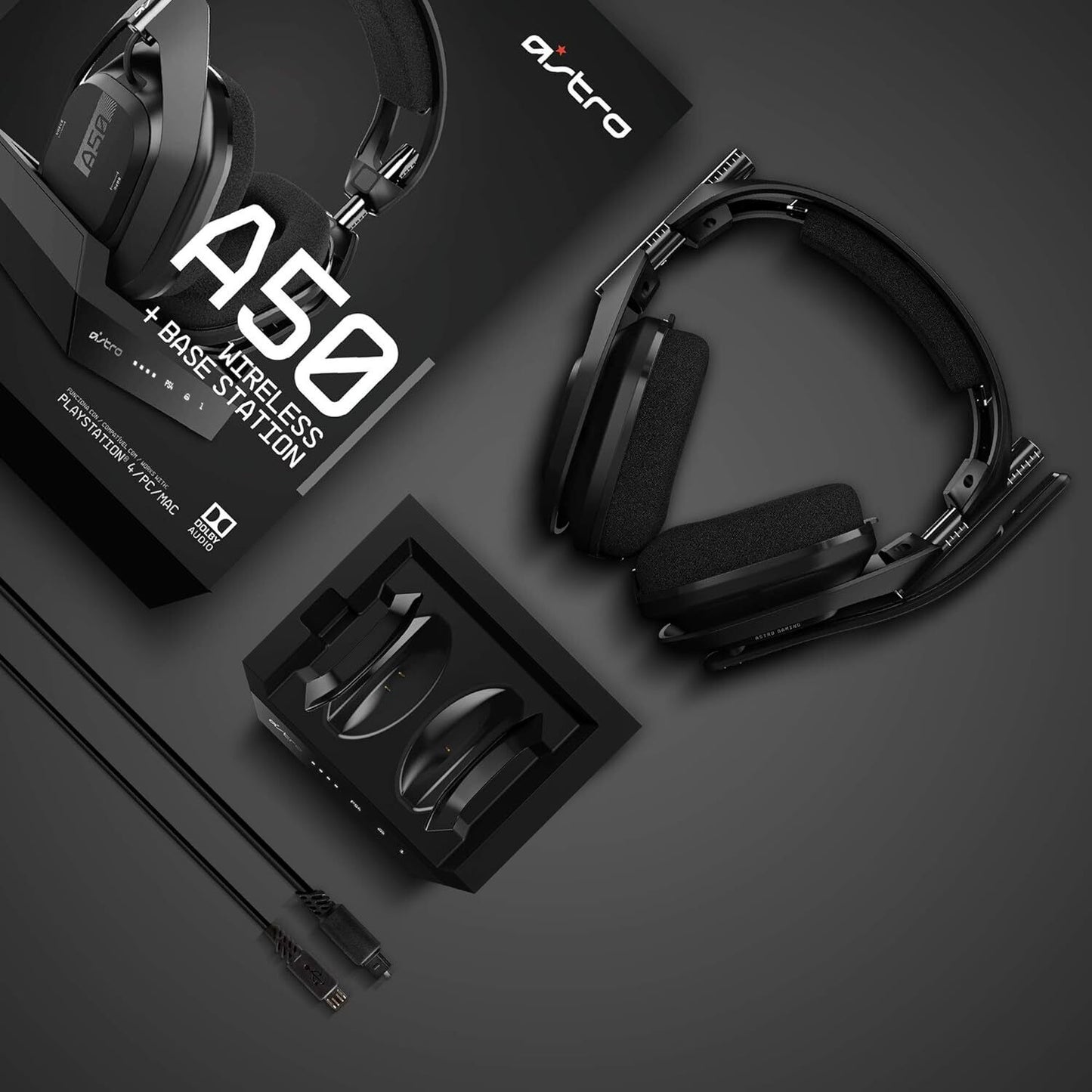 ASTRO Gaming A50 Wireless Headset and Base Station - Black/Grey For Playstation