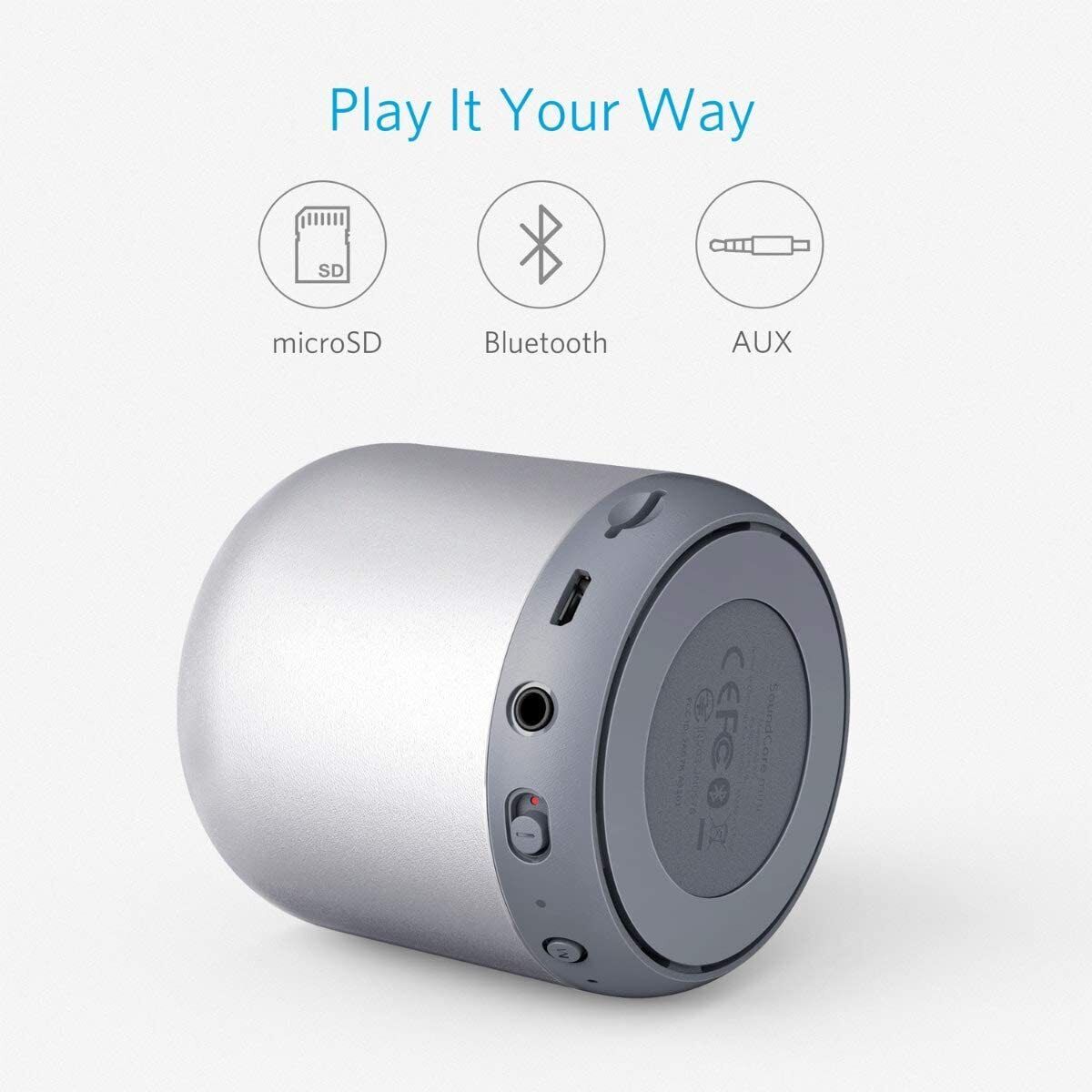 Anker A31011A1 SoundCore Mini Portable Wireless Speaker US Grey