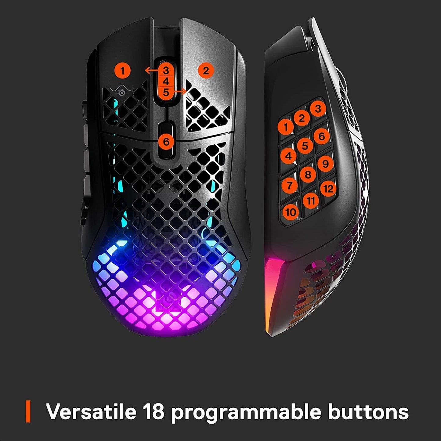 Steelseries Aerox 9 mouse Ambidextrous RF Wireless + Bluetooth Optical 18000 DPI