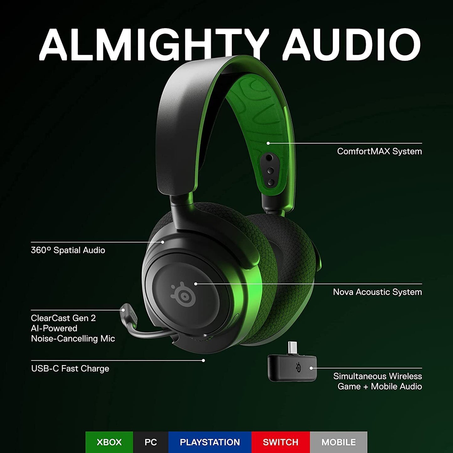 SteelSeries Arctis Nova 7X Wireless Headphones Gaming Xbox
