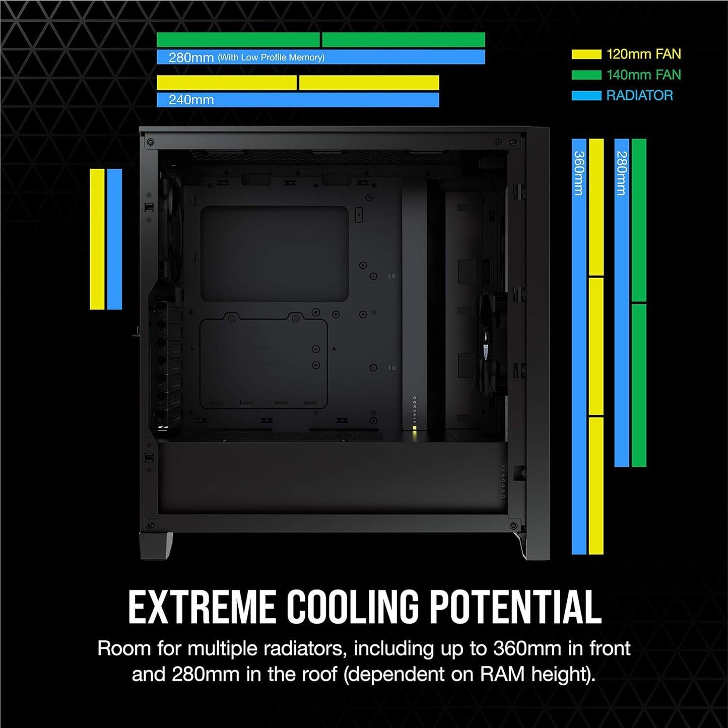 Corsair 4000D AIRFLOW Tempered Glass Mid-Tower ATX Case - Black (CC-9011200-WW)