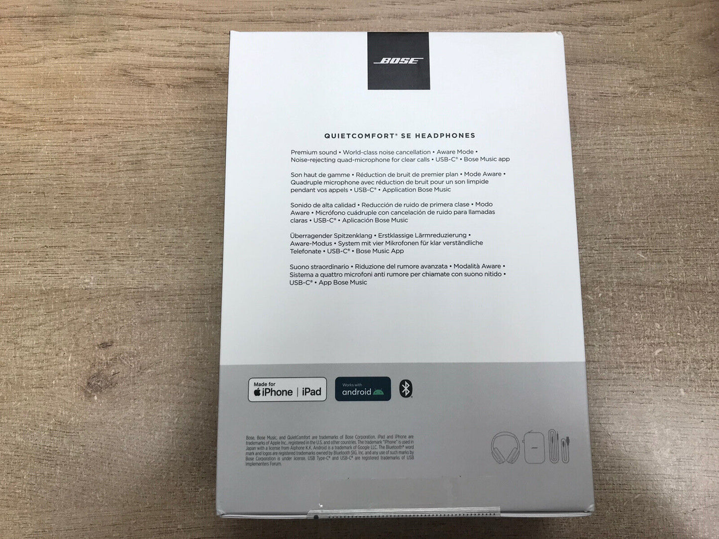 Bose QuietComfort SE Bluetooth wireless noise cancelling headphones & Microphon