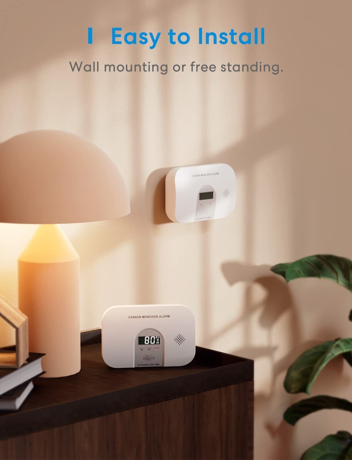 Meross Carbon Monoxide Detector/Alarm, LCD Digital Display CO Alarm