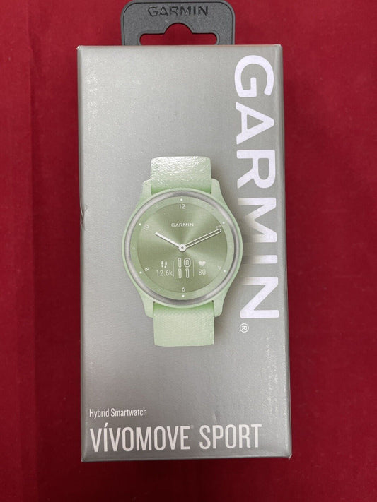 Garmin vívomove Sport Hybrid Smartwatch with Hidden Touchscreen Display, Mint