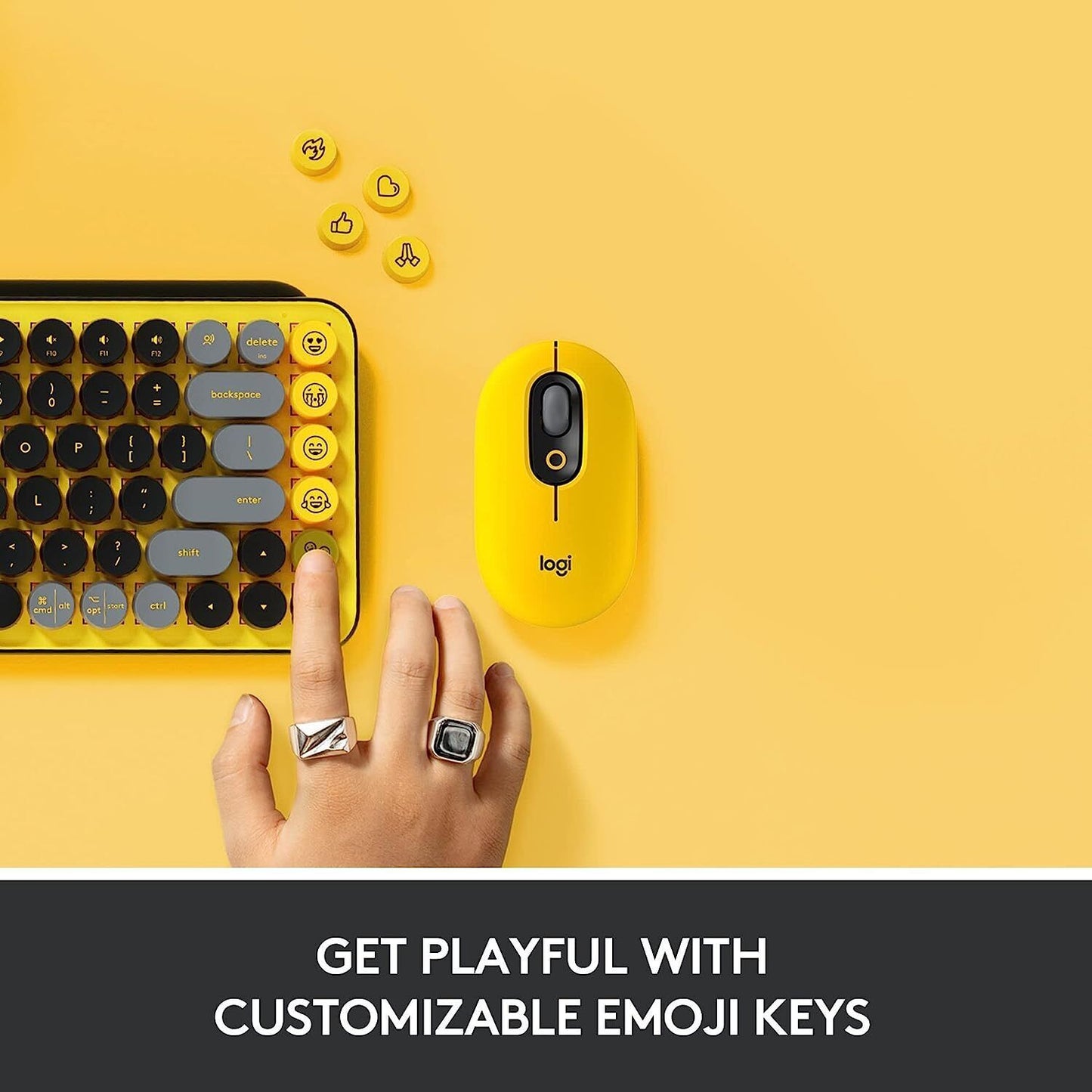 Logitech POP Keys Wireless Mechanical Emoji Keyboard - Blast, English - UK