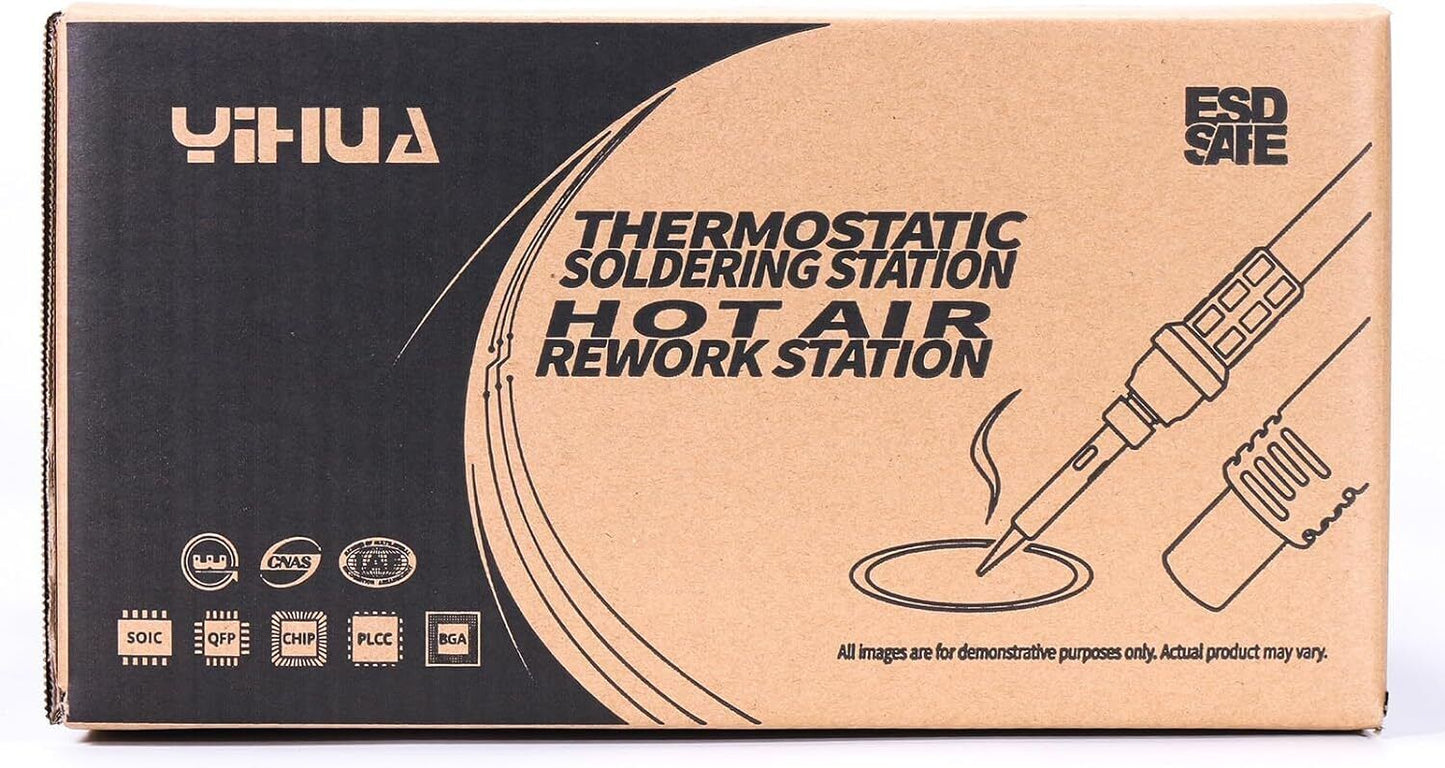 YIHUA 862BD+ SMD Hot Air Rework Station and Soldering Station, 2 in 1 Station wi