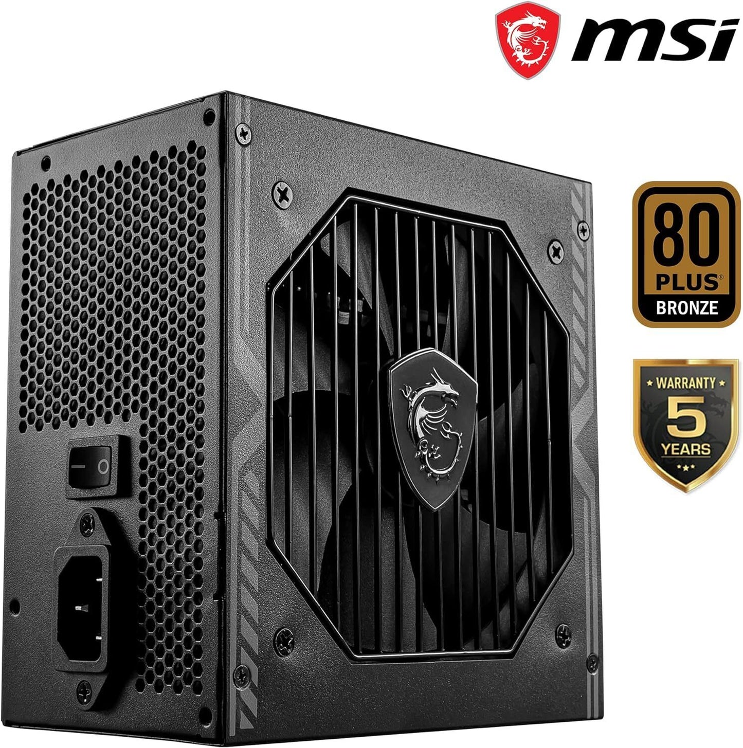 650W MSI MAG A650BN, Fully Wired, 80 PLUS Bronze, Single Rail, 54A, 120mm Fan, A