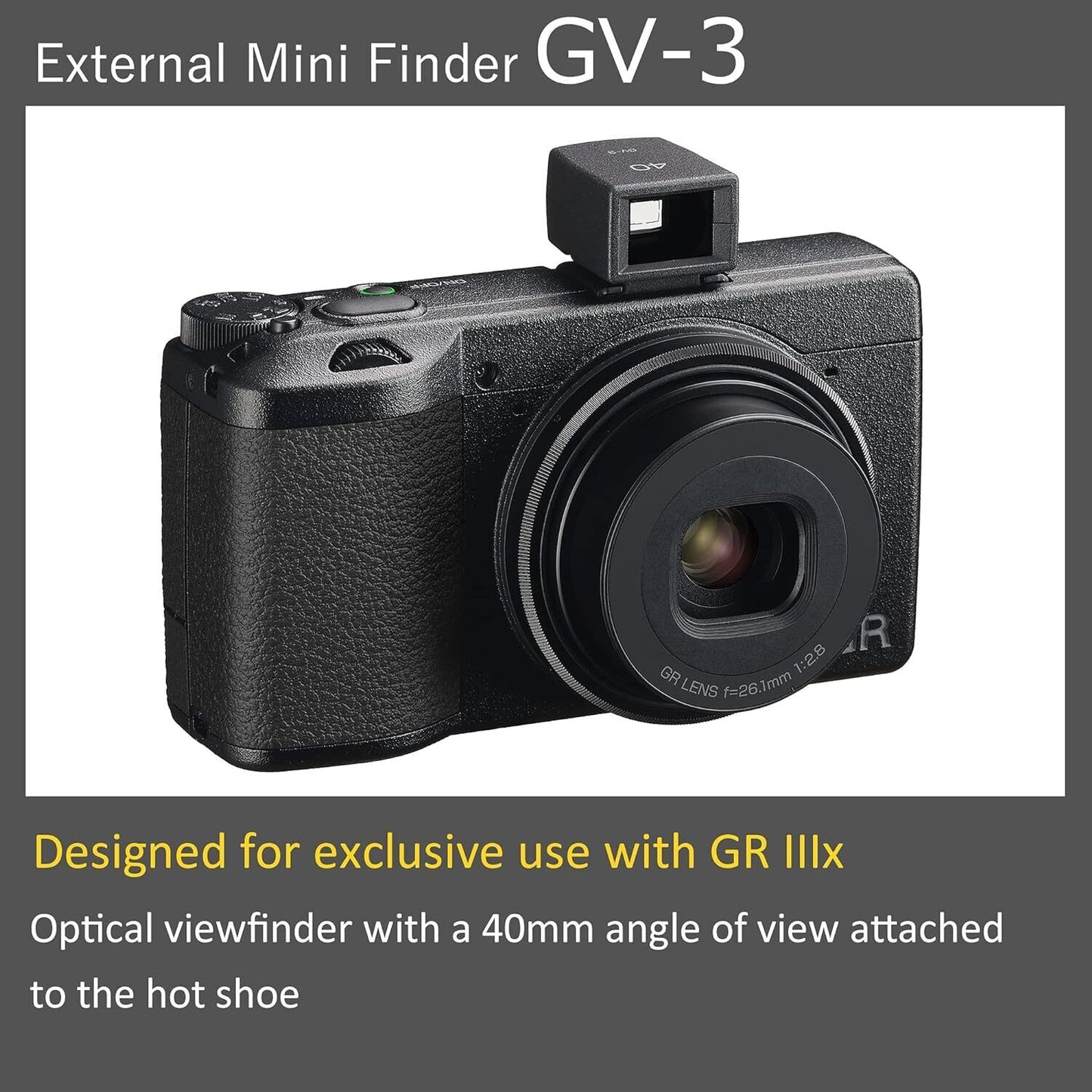 Ricoh 37828 External Mini Finder GV-3 [Compatible models: RICOH GR IIIx] [Optica