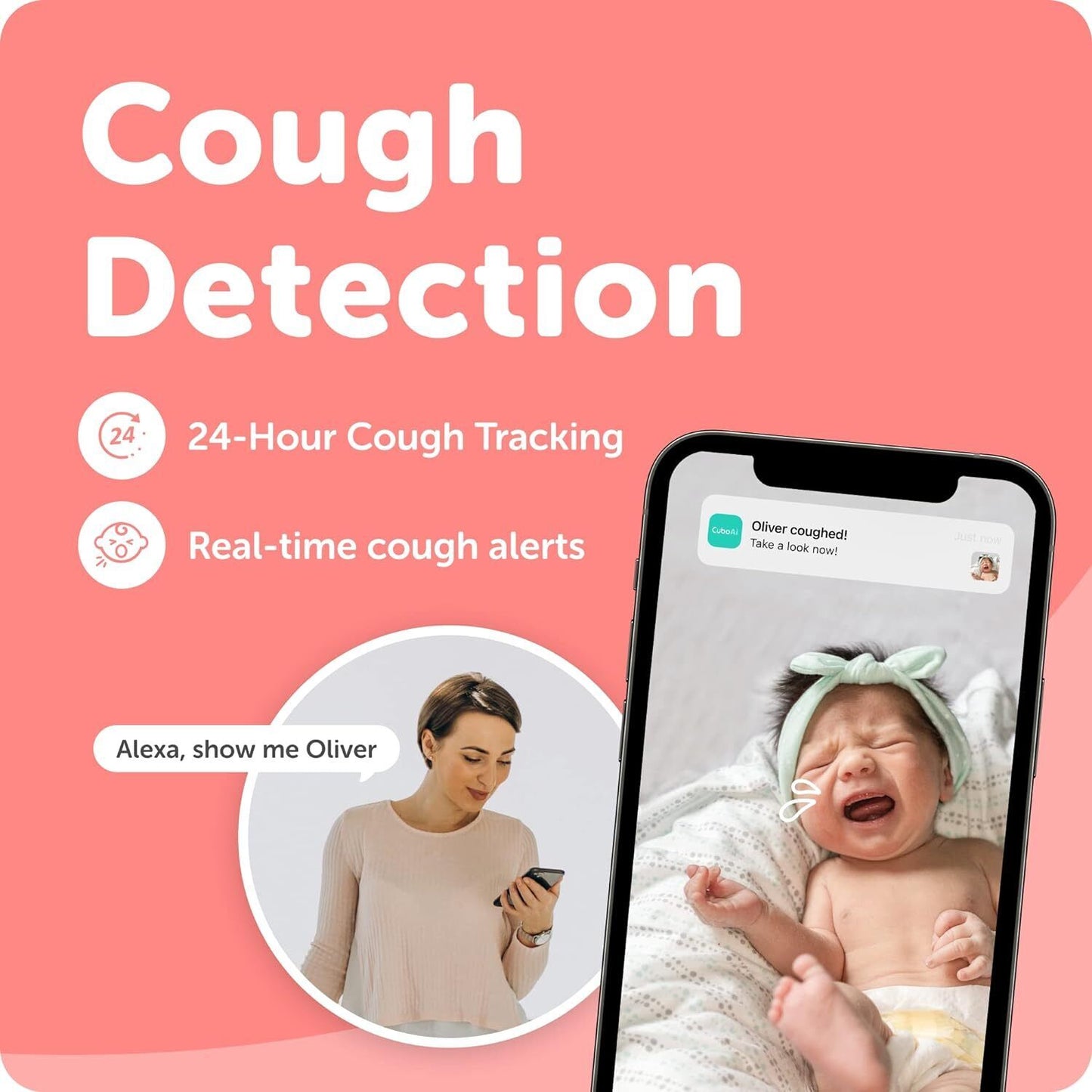 CuboAi Plus Smart Baby Monitor 1080p HD Night Vision Camera, 2-Way Audio