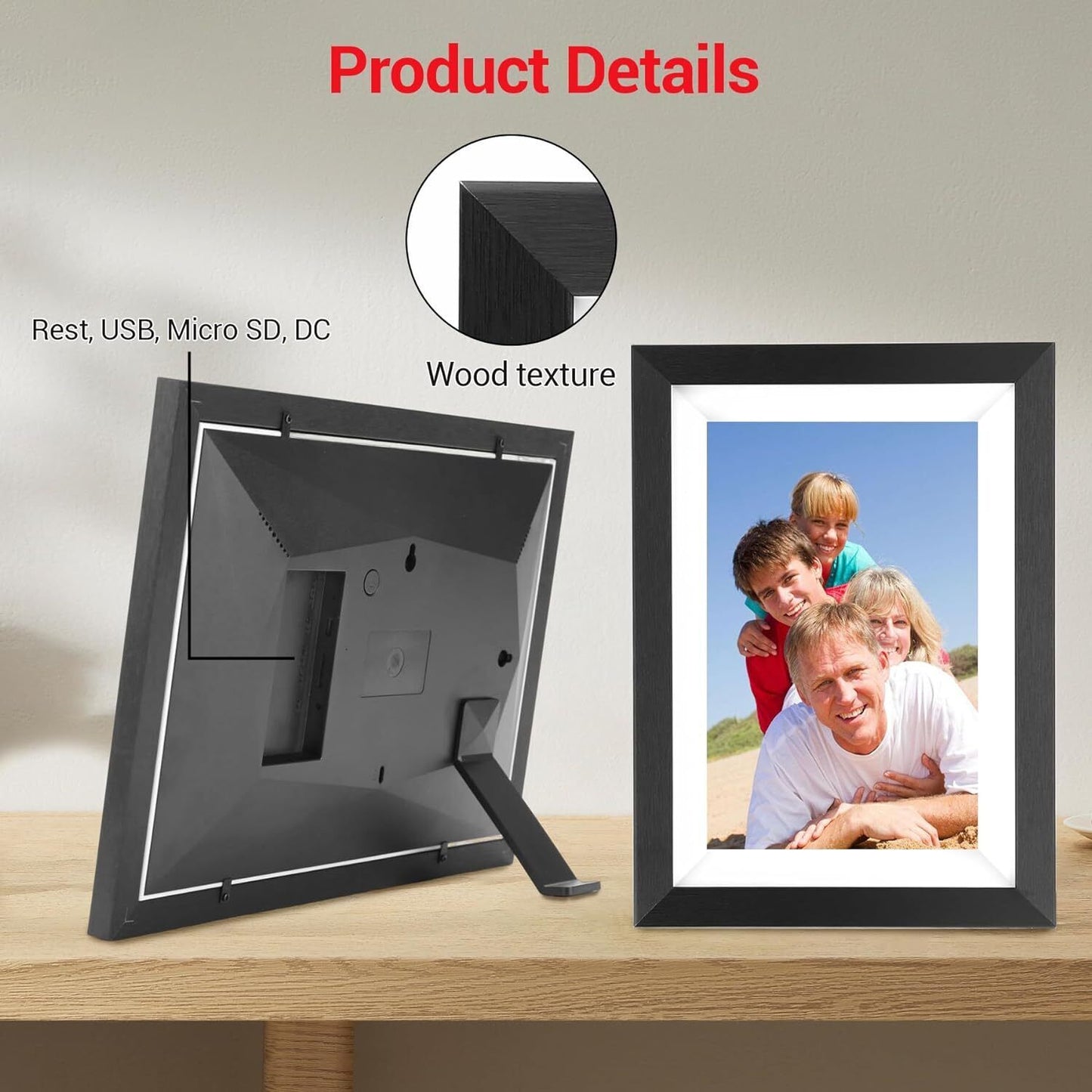 Frameo 10.1 Inch Digital Picture Frame,1280x800 IPS HD Touch Screen WiFi Photo F