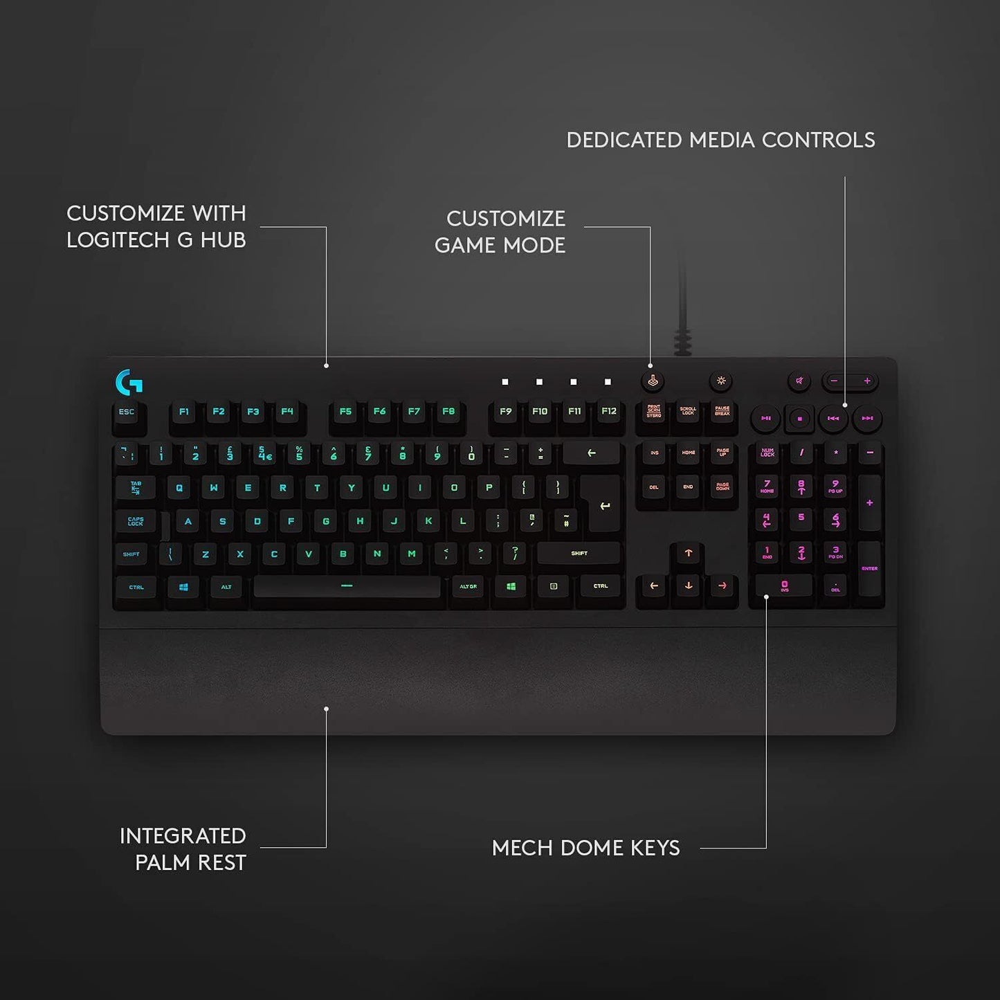 Logitech G213 Prodigy QWERTY UK Layout RGB Gaming Keyboard