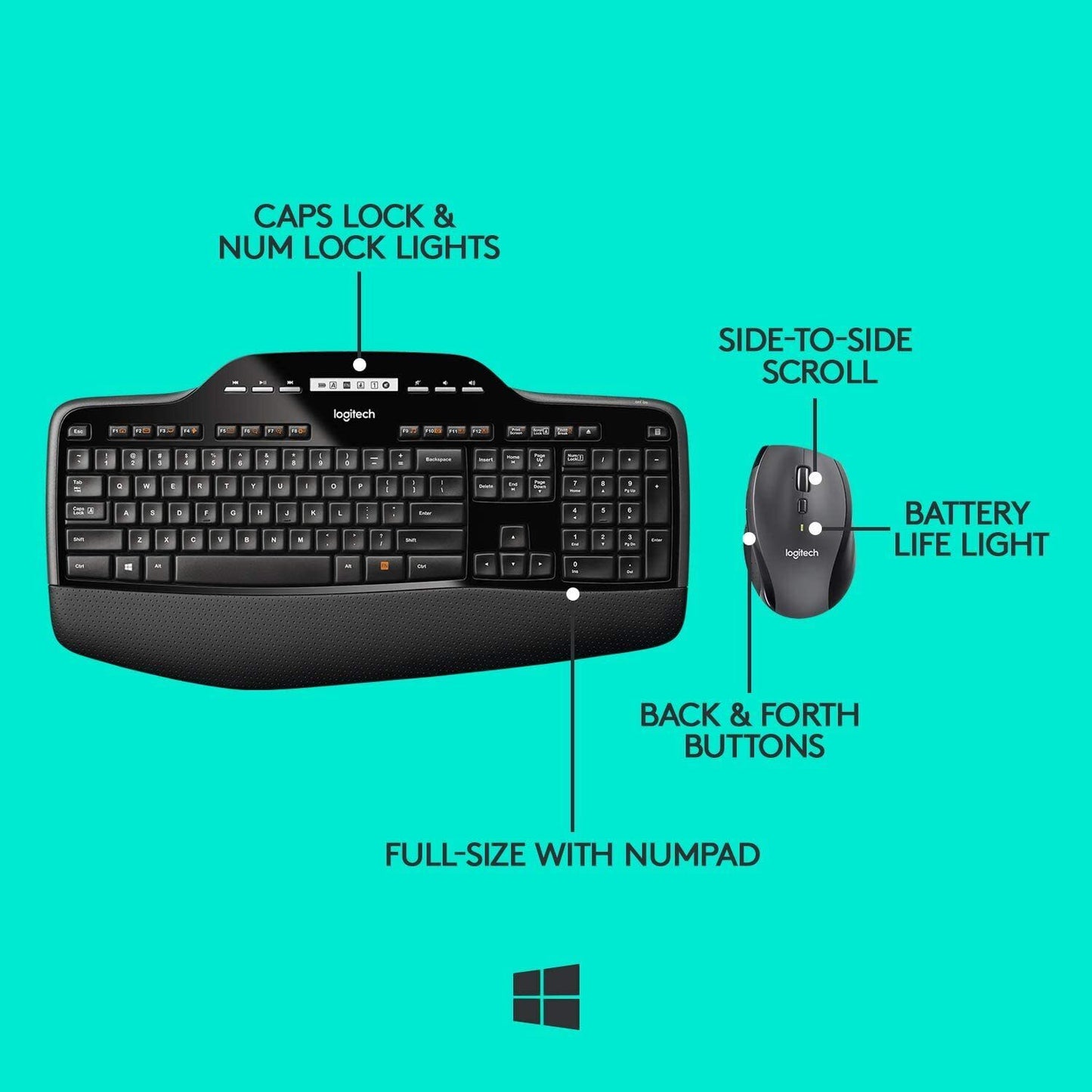 Logitech MK710 (920-002429) Keyboard and Mouse Bundle - Black