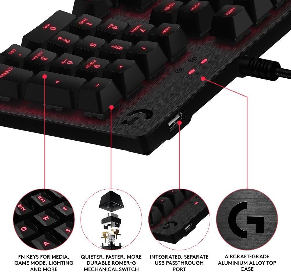 Logitech G413 MECHANICAL GAMING KEYBOARD US INTL - INTNL :: 920-008310  (Gaming