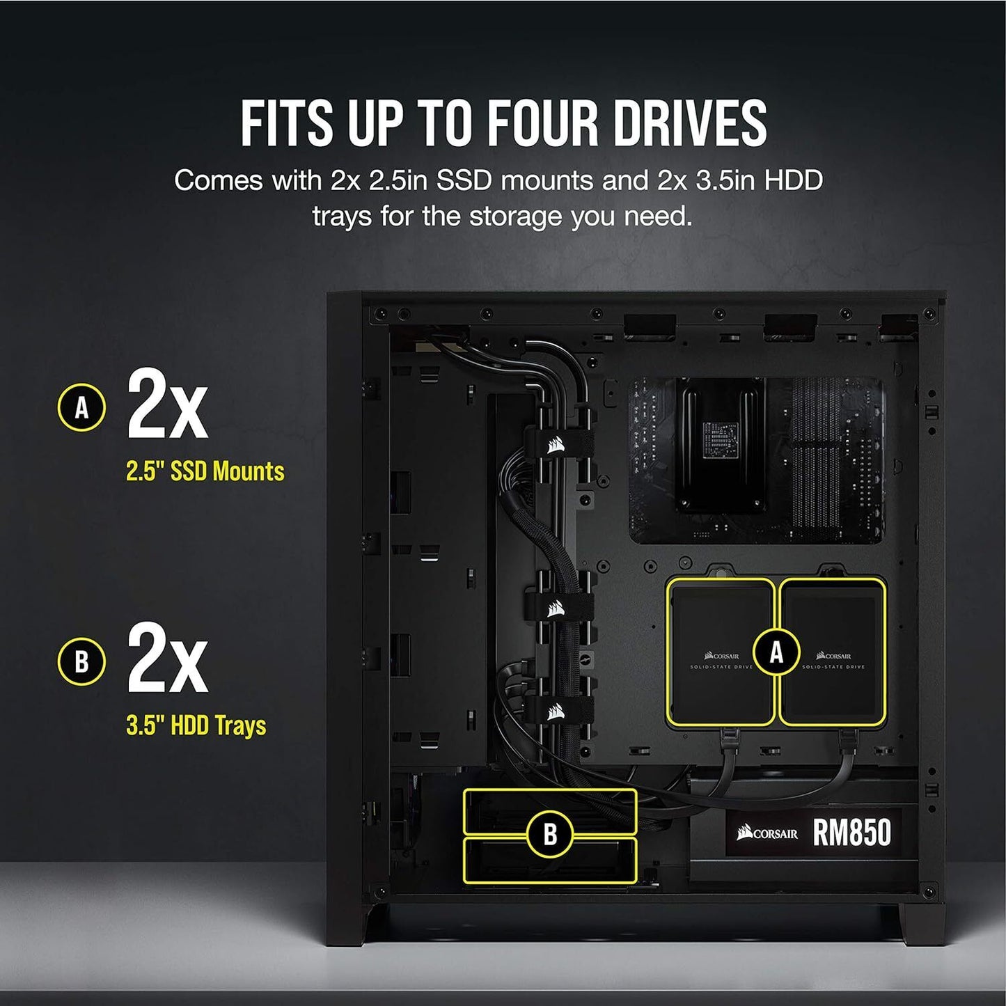 Corsair 4000D AIRFLOW Tempered Glass Mid-Tower ATX Case - Black (CC-9011200-WW)