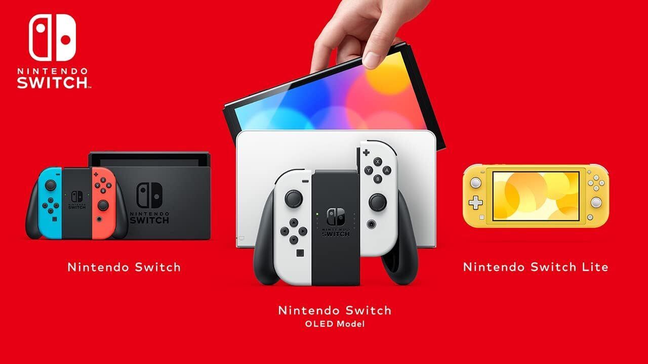 Nintendo Switch OLED Model HEG-001 Handheld Console - 64GB - Black/Neon Red/Neon