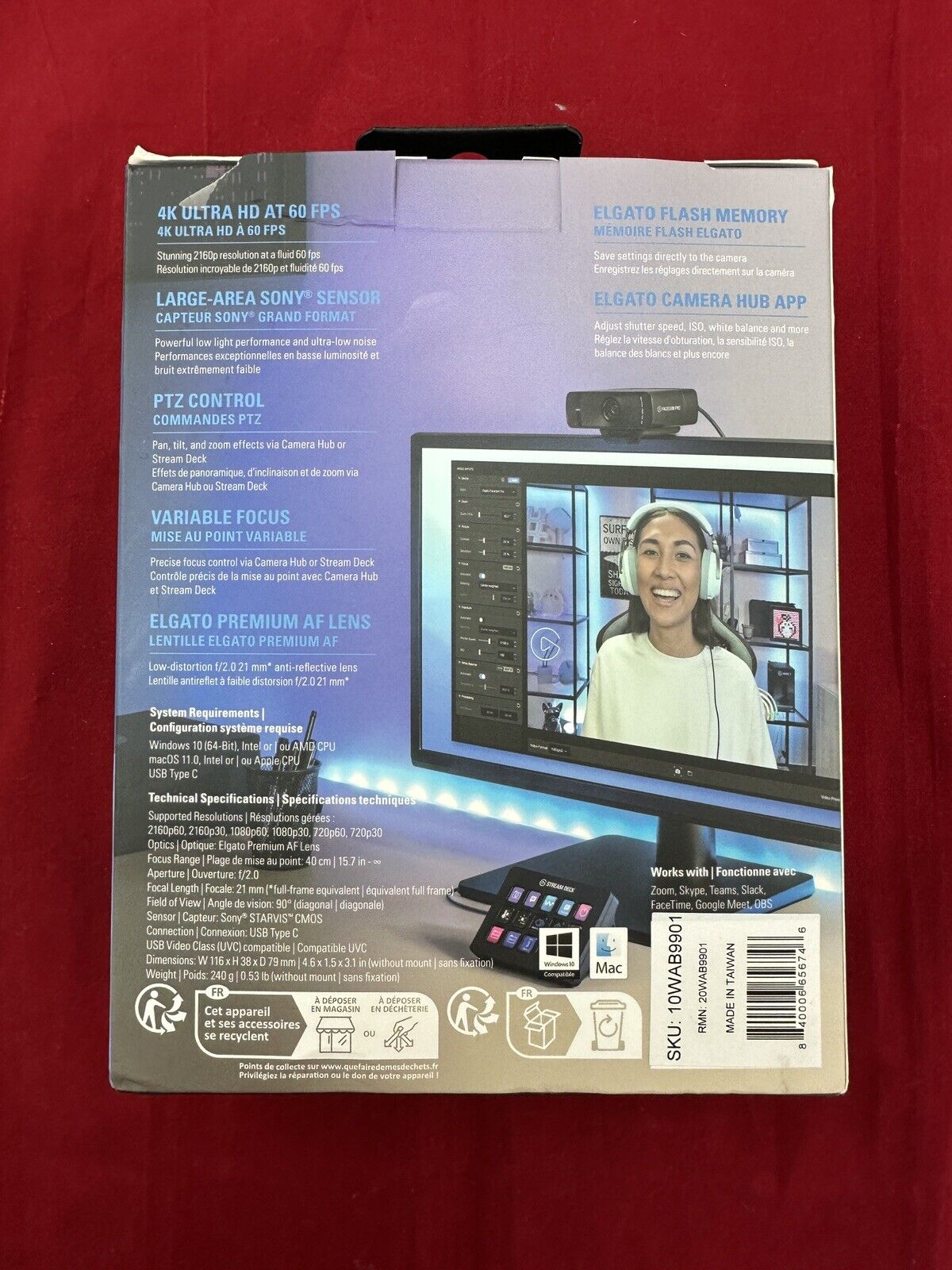 ELGATO FACECAM PRO 4K - Premium 4K Webcam -  NEW Black USB type C