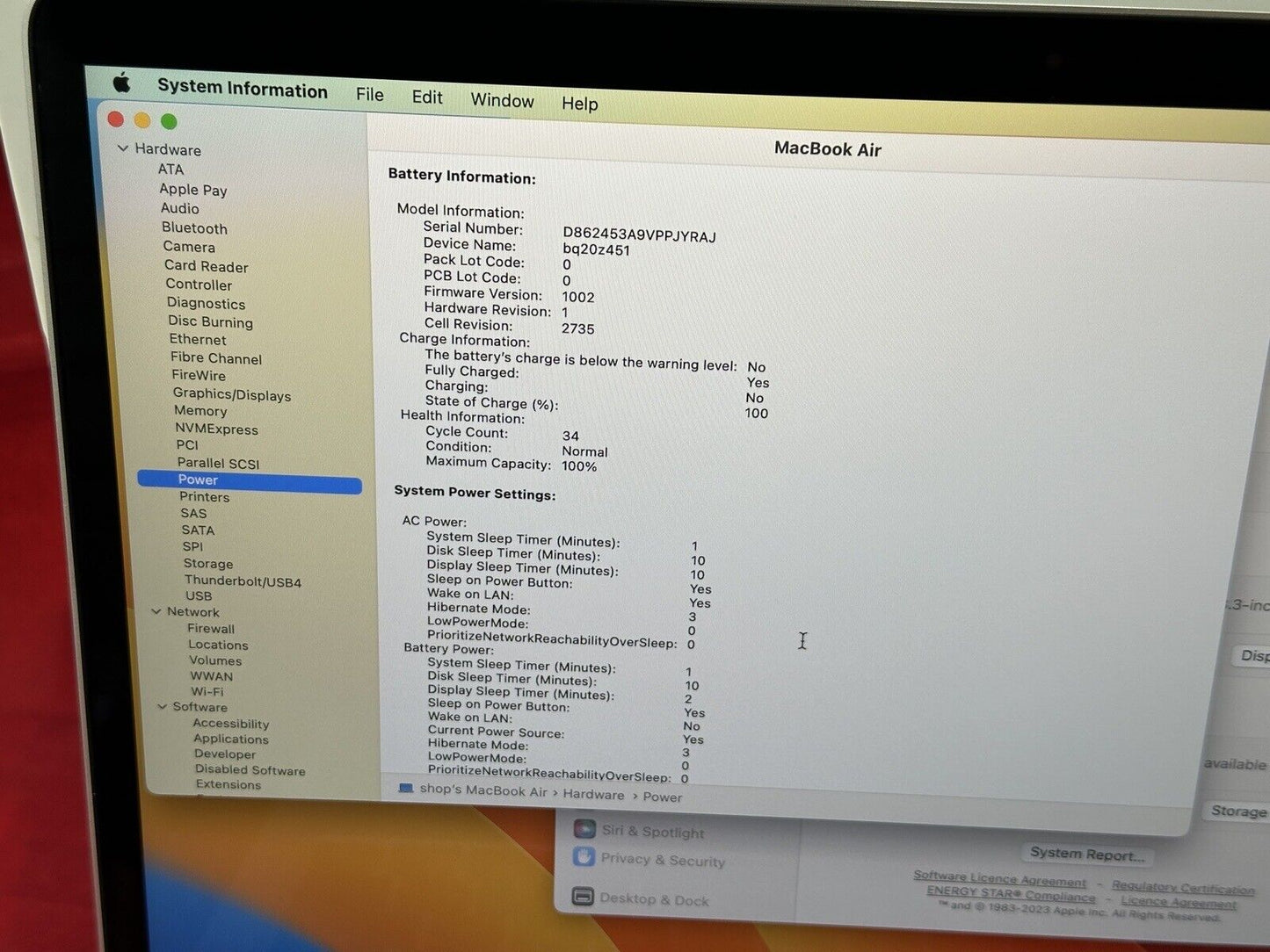 Apple MacBook Air 13in (256GB SSD, M1, 8GB) Laptop - Silver - MGN93B/A...