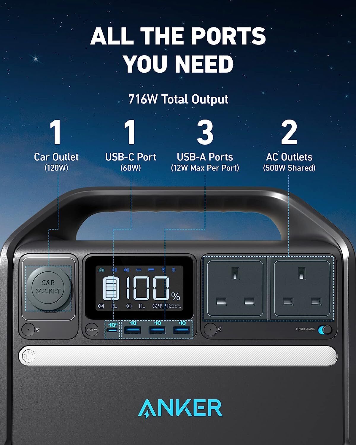 ANKER PowerHouse 535 512 Wh Portable Power Station