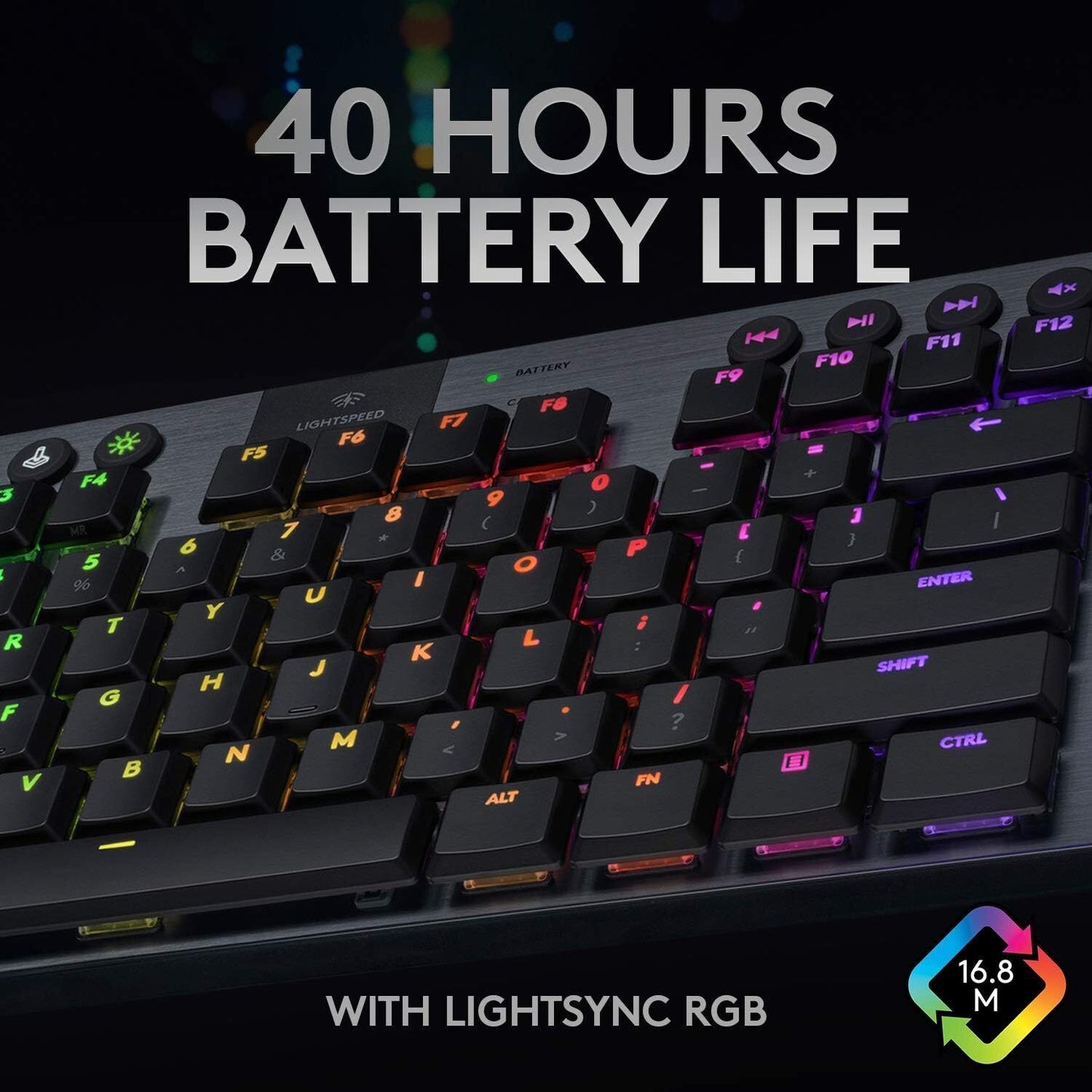Logitech G915 TKL Wireless Gaming Tactile Keyboard, UK English (Qwerty) - Carbon