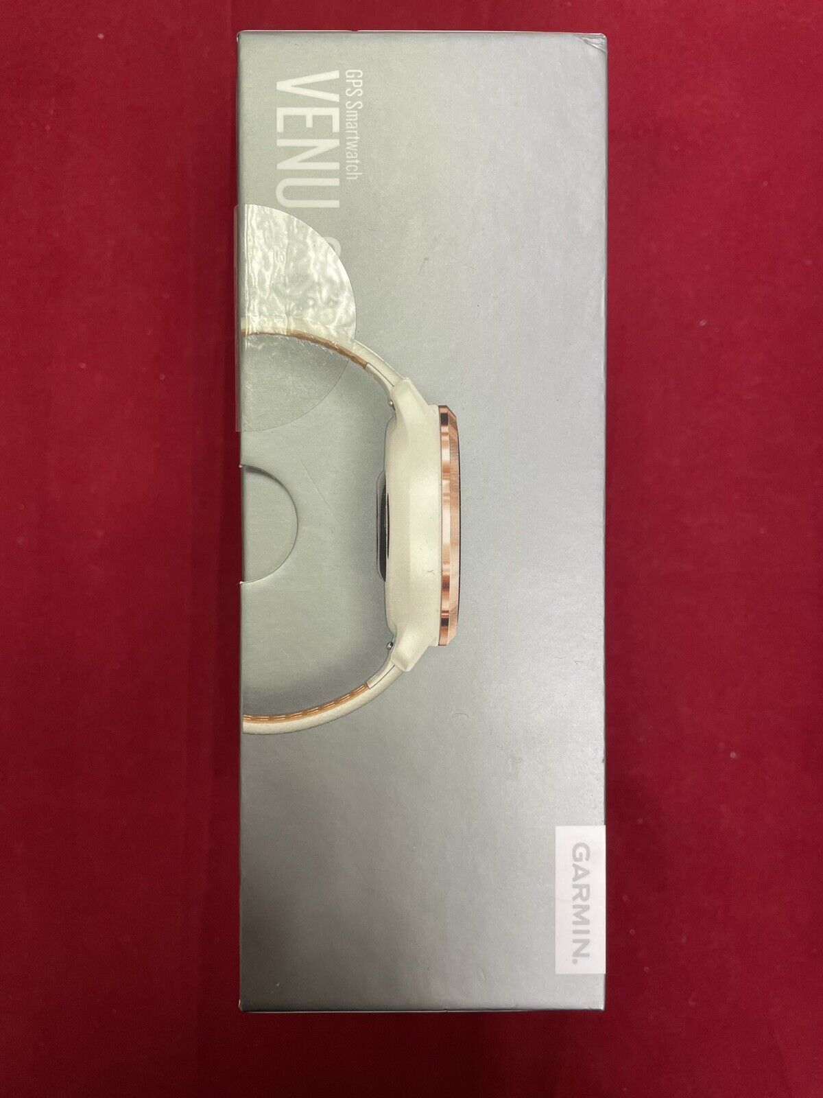 Garmin Venu 2S Rose Gold & White Case White Leather Strap Watch 010-02429-23