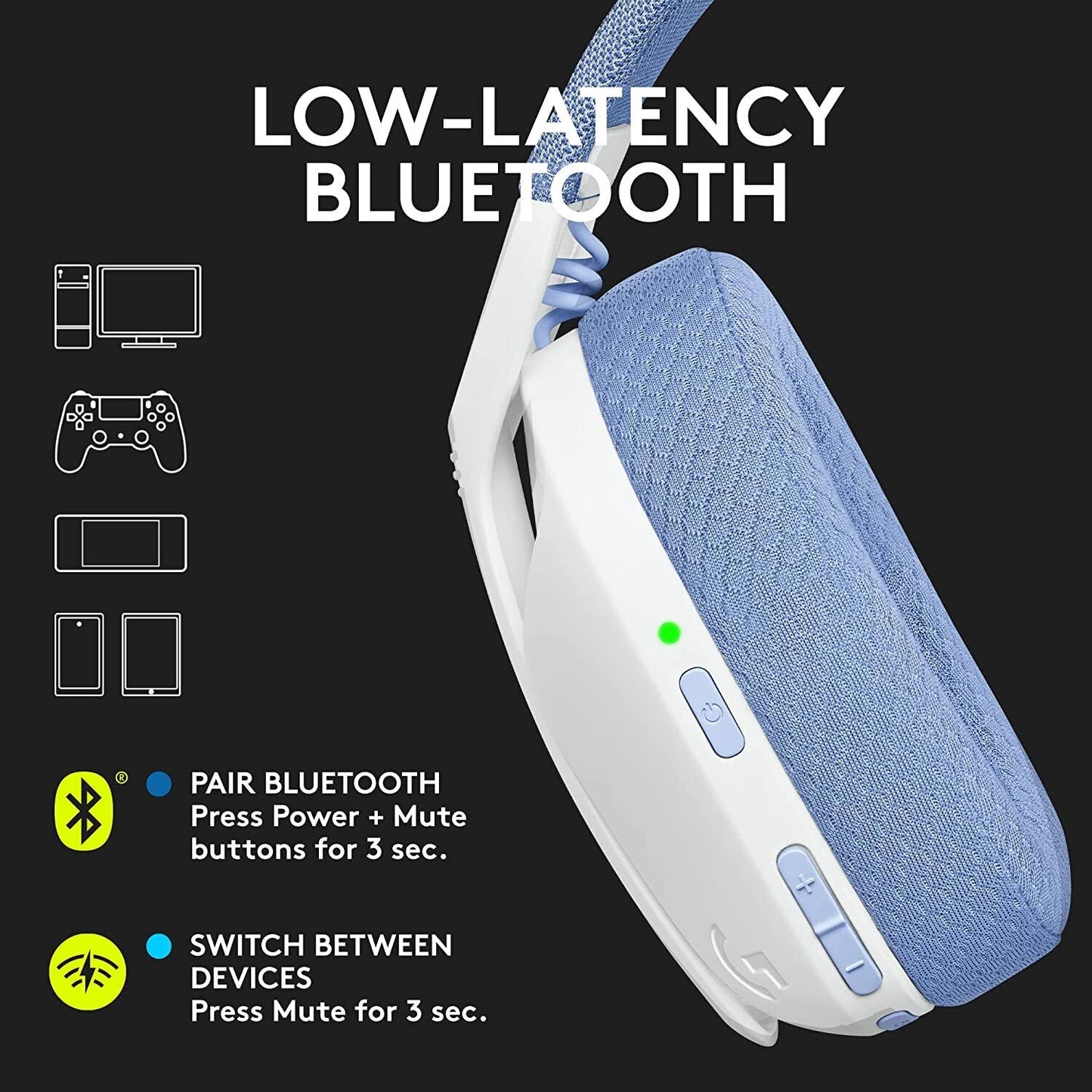Logitech G435 LIGHTSPEED & Bluetooth Wireless Gaming Headse