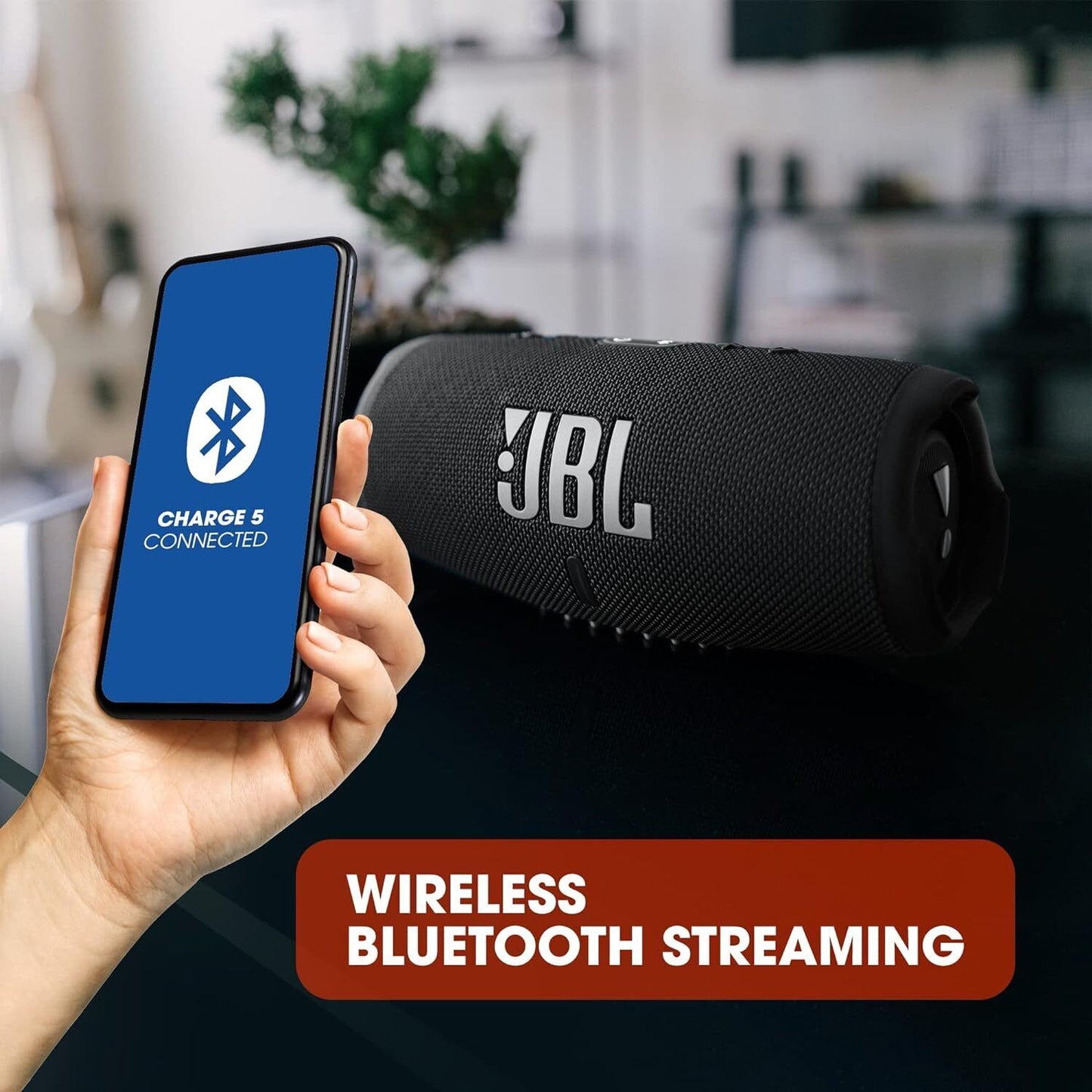 JBL Charge 5 Portable Waterproof Speaker - Black
