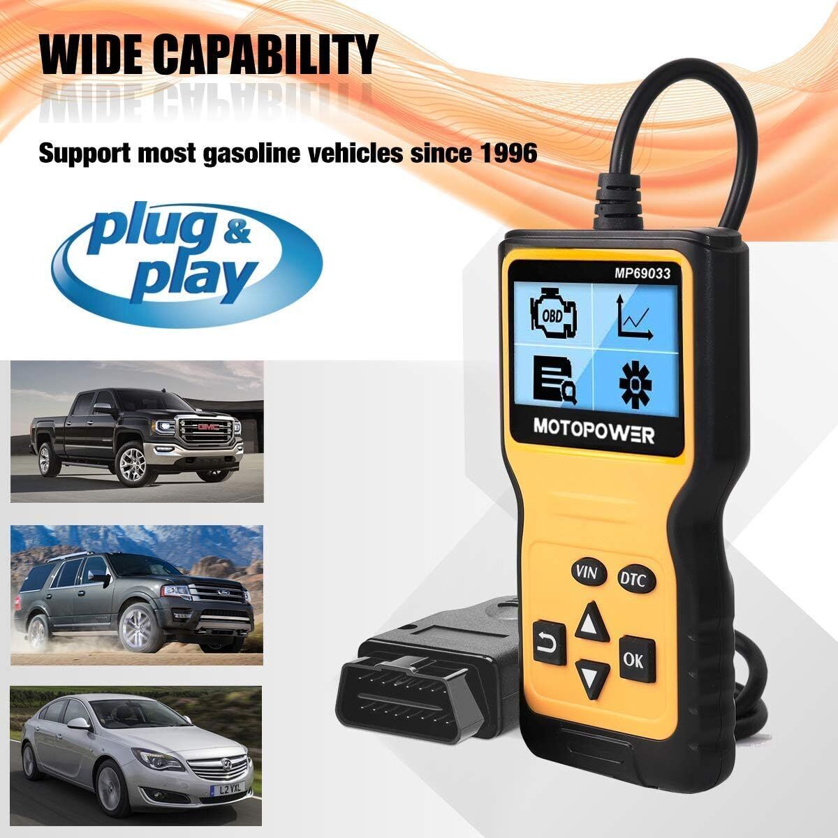MOTOPOWER MP69033 OBD2 Scanner - Black/Yellow