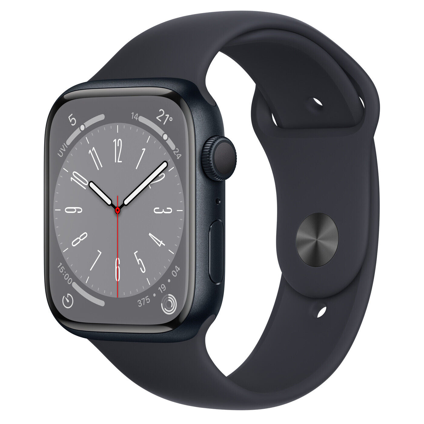 Apple Watch Series 8 45mm Midnight Aluminium Case with Sport Band, Regular (GPS)