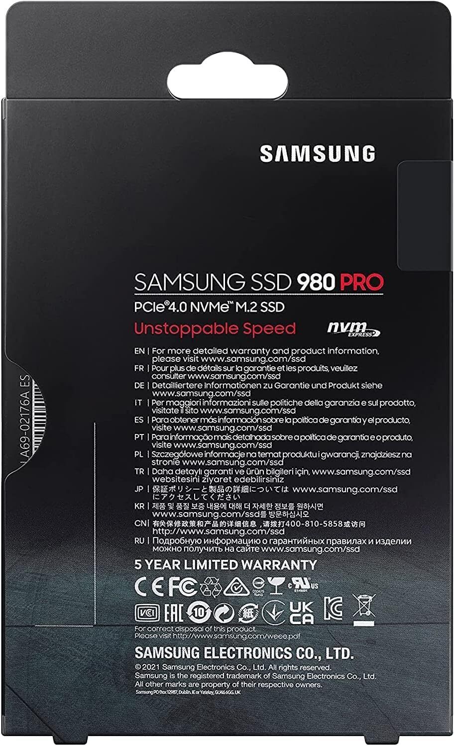 Samsung 980 PRO 2TB NVMe Internal SSD (MZ-V8P2T0BW)
