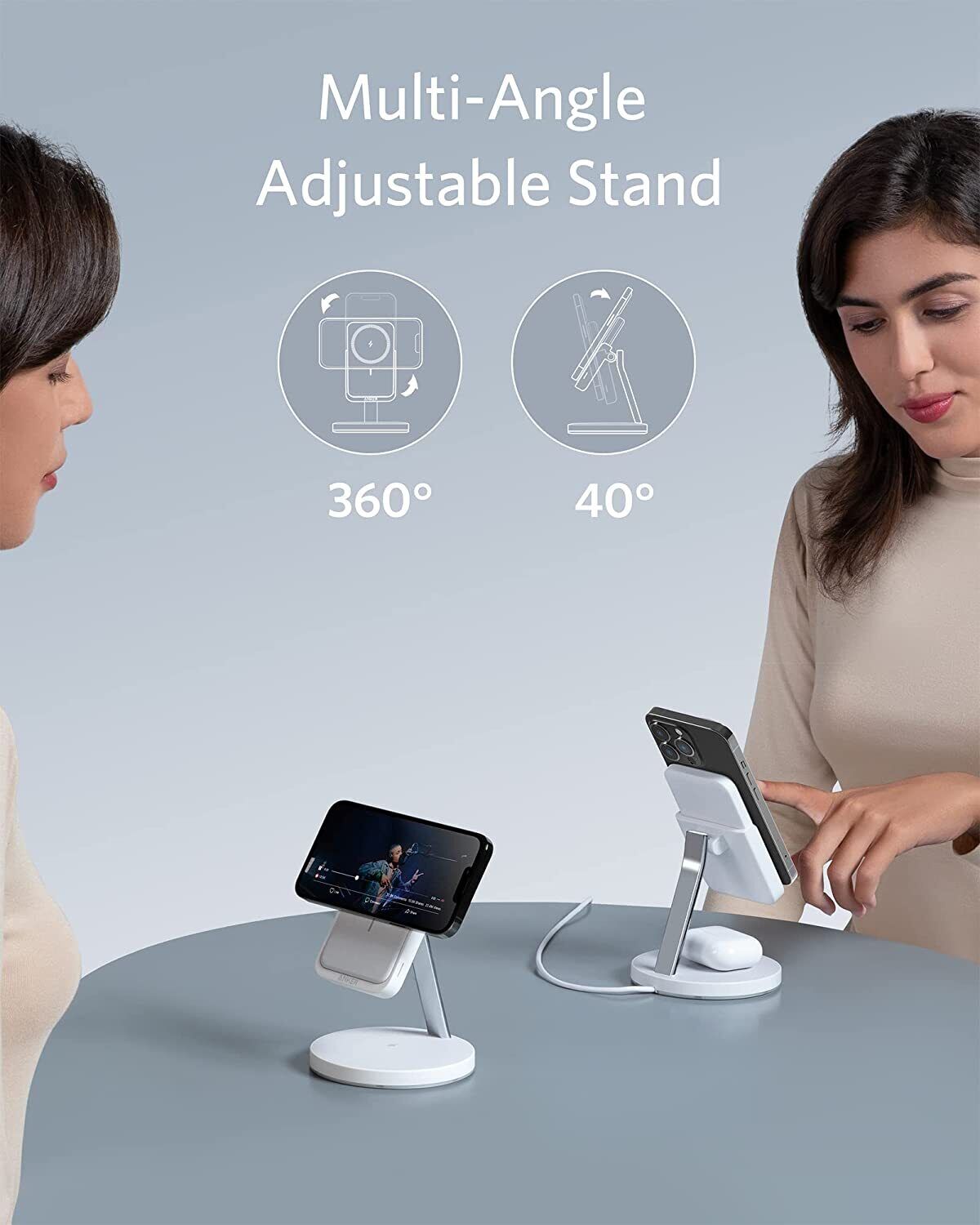 Anker 5000mAh Magnetic Wireless Charger - White (B25A7221)