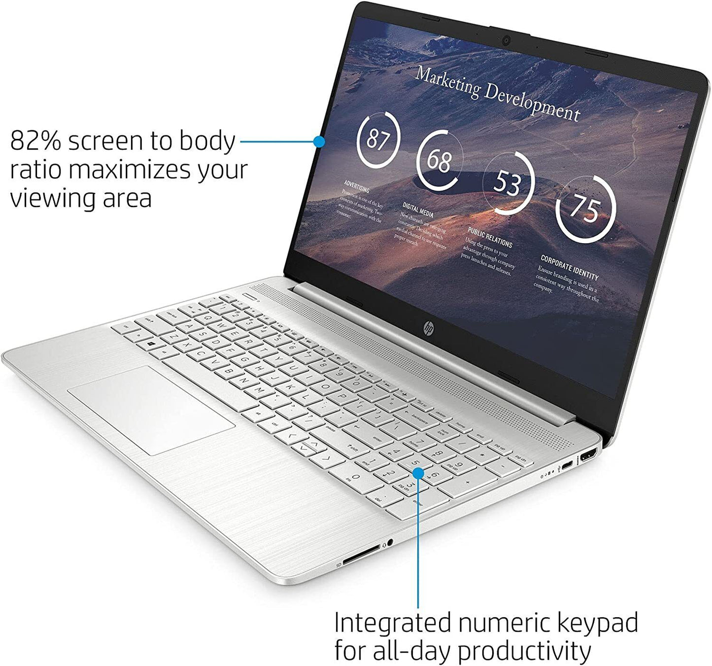 HP 15.6 Inch Full HD Laptop PC 15s-fq2015sa, Intel i3, 8GB RAM, 256GB SSD