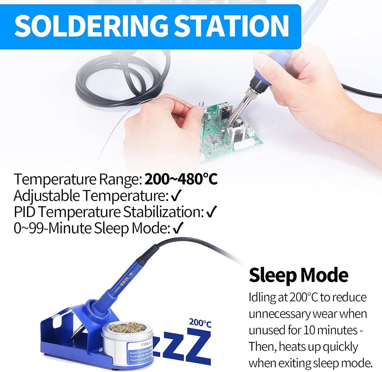 YIHUA 862BD+ SMD Hot Air Rework Station and Soldering Station, 2 in 1 Station wi