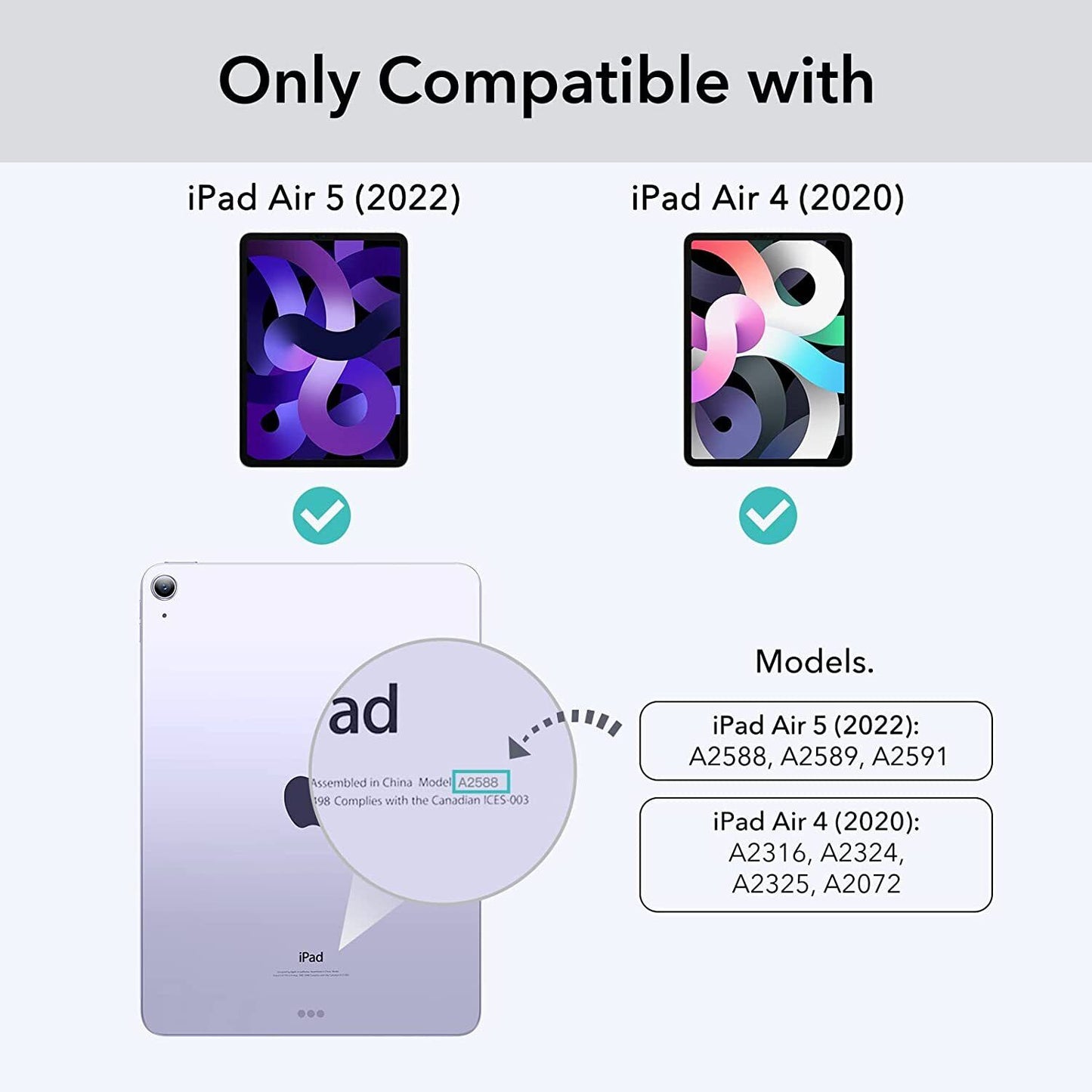 ESR Hybrid Case Compatible with iPad Air 5th /4th Generation Purple
