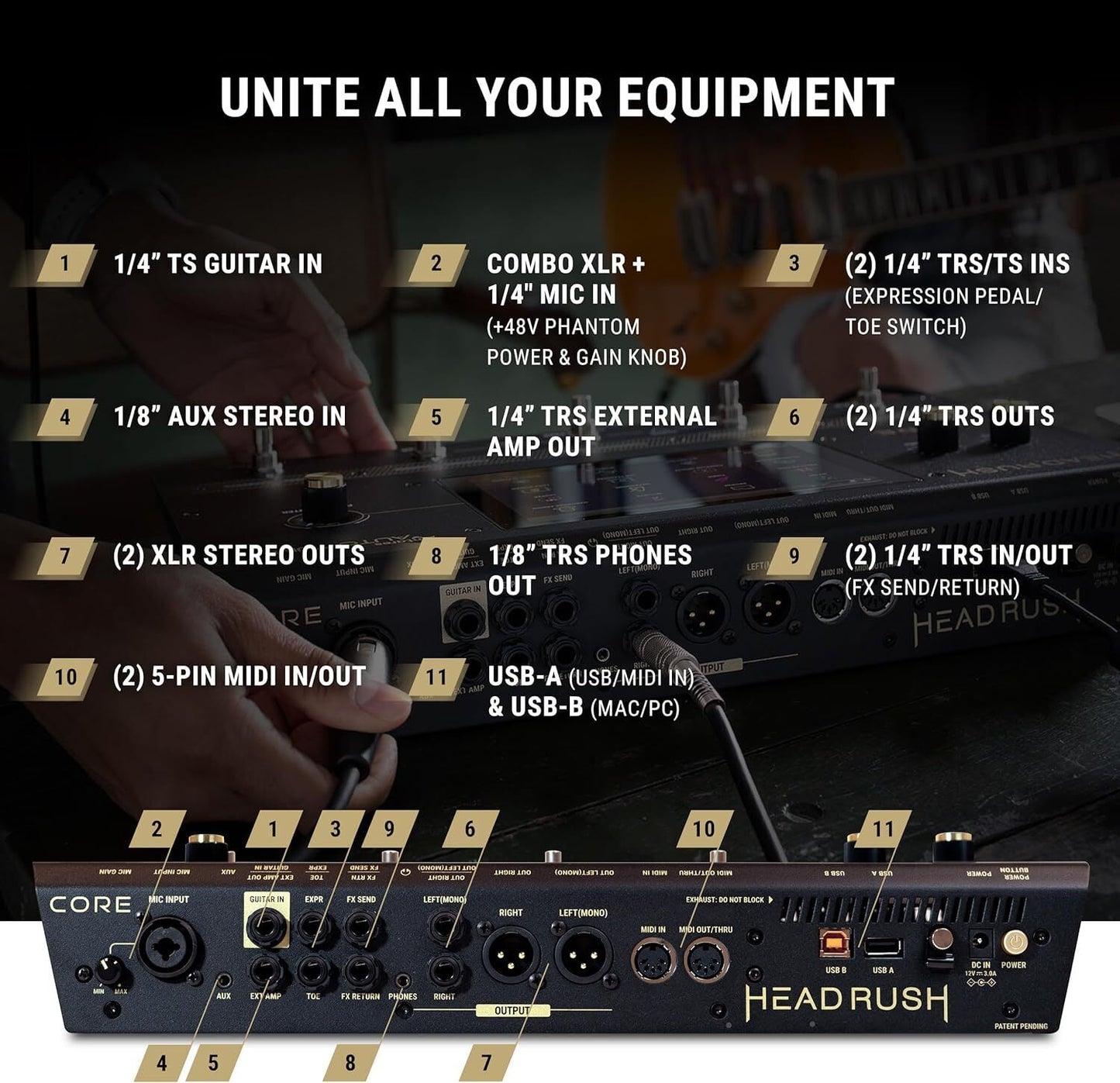 HeadRush Core - Guitar and Vocal Multi Core Effects Amp Wi-Fi, Touchscreen, Blu