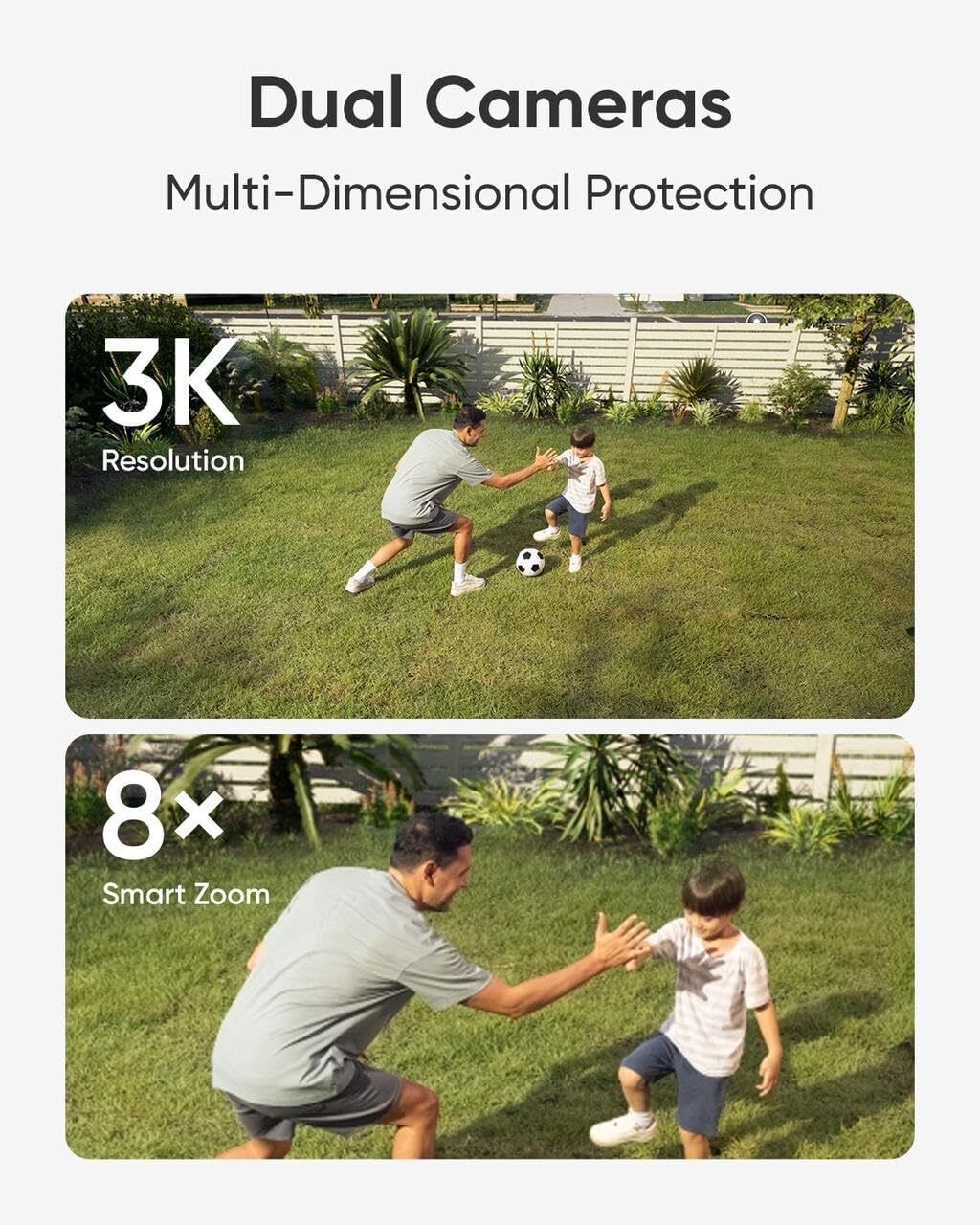 eufy Security Floodlight Camera E340 Dual Cameras Wired Outdoor Security Camera,