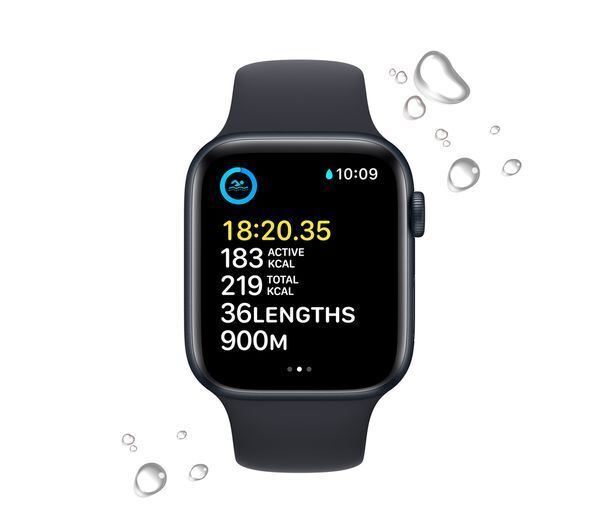 APPLE Watch SE (2022) - Midnight with Midnight Sports Band, 44 mm