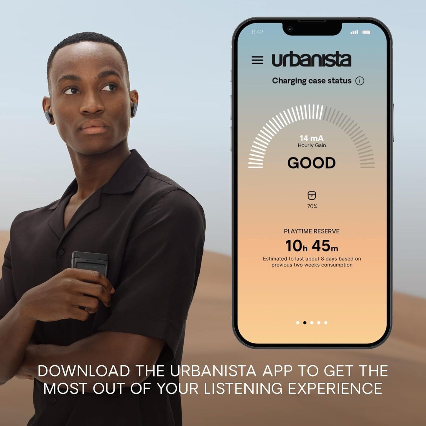 Urbanista Phoenix Earphones Midnight Black True Wireless Bluetooth Earbuds